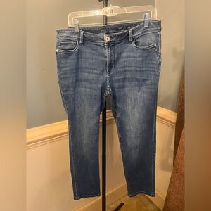 J. Jill Straight Leg Blue Jeans slim ankle 12  petite